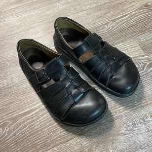 BIRKENSTOCK Laufsohle Alsa Schaum black leather Mary Jane Clogs size 39